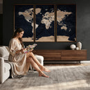 Grunge Wall Art World Map Canvas Print