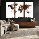 Rustic World Map Wall Art Canvas Print | Large World Map on