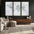 World Map Canvas Print – Detailed Map of the World Wall Art