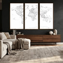 World Map Canvas Print – Framed Modern Detailed Map of the by MyGreatCanvas | Canvas Wall Art Prints | Photo Prints & Wall Decor