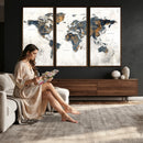 World Map Wall Art Canvas Print for Office Wall Decor