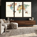 Framed World Map Wall Art Canvas Print for Living Room and by MyGreatCanvas | Canvas Wall Art Prints | Photo Prints & Wall Decor