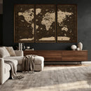 Colorful World Map Canvas Wall Art with Landmarks – Framed by MyGreatCanvas | Canvas Wall Art Prints | Photo Prints & Wall Decor