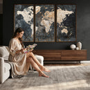World Map Canvas Print – Detailed Map of the World Wall Art