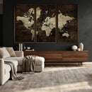 Blue World Map Canvas Wall Art – Framed Modern Travel Map by MyGreatCanvas | Canvas Wall Art Prints | Photo Prints & Wall Decor