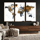 World Map Wall Art Canvas Print, Modern Decorative Framed by MyGreatCanvas | Canvas Wall Art Prints | Photo Prints & Wall Decor