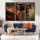 Majestic Brown Horse Wall Art Canvas Print – Framed