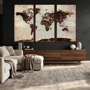 World Map Canvas Triptych – Colorful Global Wall Art for by MyGreatCanvas | Canvas Wall Art Prints | Photo Prints & Wall Decor