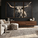 Vintage Texas Longhorn Bull Wall Art Canvas Print, Cow by MyGreatCanvas | Canvas Wall Art Prints | Photo Prints & Wall Decor