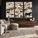 Farmhouse Animals Horse Longhorn Cow Wall Art Canvas Print - by MyGreatCanvas | Canvas Wall Art Prints | Photo Prints & Wall Decor