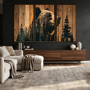 Rustic Bear Wall Art Canvas Print – Woodland Wildlife by MyGreatCanvas | Canvas Wall Art Prints | Photo Prints & Wall Decor
