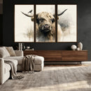 Abstract Highland Cow Wall Art Canvas Print, Rustic Farm by MyGreatCanvas | Canvas Wall Art Prints | Photo Prints & Wall Decor