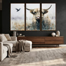 Abstract Highland Cow Animal Wall Art Canvas Print by MyGreatCanvas | Canvas Wall Art Prints | Photo Prints & Wall Decor