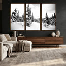 Black and White Snowy Pine Forest Wall Art Canvas Print, by MyGreatCanvas | Canvas Wall Art Prints | Photo Prints & Wall Decor