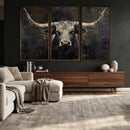 Rustic Longhorn Bull Wall Art Canvas Print – Vintage Western by MyGreatCanvas | Canvas Wall Art Prints | Photo Prints & Wall Decor