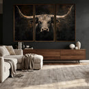 Vintage Longhorn Bull Wall Art Canvas Print – Rustic Western by MyGreatCanvas | Canvas Wall Art Prints | Photo Prints & Wall Decor