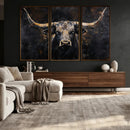 Abstract Longhorn Bull Wall Art Canvas Print – Rustic by MyGreatCanvas | Canvas Wall Art Prints | Photo Prints & Wall Decor