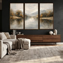 Neutral Abstract River Landscape Wall Art Canvas Print by MyGreatCanvas | Canvas Wall Art Prints | Photo Prints & Wall Decor