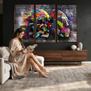 Graffiti American Football Helmet Street Art Wall Art Canvas