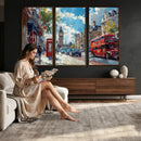 London Street Canvas Wall Art — Big Ben Red Bus Print | Oil by MyGreatCanvas | Canvas Wall Art Prints | Photo Prints & Wall Decor