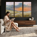 Mountain Sunset Wall Art Canvas Print Vintage Landscape by MyGreatCanvas | Canvas Wall Art Prints | Photo Prints & Wall Decor
