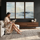 Abstract Coastal Landscape Wall Art Canvas Print – Soft Blue