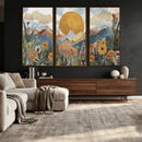 Boho Mountain Landscape Large Wall Art, Horizontal Gold by MyGreatCanvas | Canvas Wall Art Prints | Photo Prints & Wall Decor