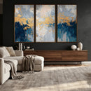 Blue Gold Abstract Large Framed Canvas Wall Art, Modern by MyGreatCanvas | Canvas Wall Art Prints | Photo Prints & Wall Decor