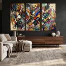 Geometric Abstract Wall Art Canvas Print, Orange Blue by MyGreatCanvas | Canvas Wall Art Prints | Photo Prints & Wall Decor