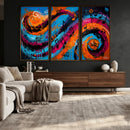 Geometric Abstract Wall Art Canvas Print, Orange Blue by MyGreatCanvas | Canvas Wall Art Prints | Photo Prints & Wall Decor