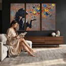 Urban Banksy Butterfly Girl Wall Art Canvas Print, Framed by MyGreatCanvas | Canvas Wall Art Prints | Photo Prints & Wall Decor