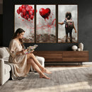 Girl Graffiti Wall Art Canvas Print, Red Balloon Heart by MyGreatCanvas | Canvas Wall Art Prints | Photo Prints & Wall Decor