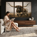 Longhorn Bull Wall Art Canvas Print, Western Farmhouse by MyGreatCanvas | Canvas Wall Art Prints | Photo Prints & Wall Decor
