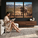 Texas Longhorn Bull Wall Art Canvas Print, Western Farmhouse by MyGreatCanvas | Canvas Wall Art Prints | Photo Prints & Wall Decor