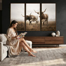 Texas Longhorn Canvas Wall Art Western Bull Desert Moody by MyGreatCanvas | Canvas Wall Art Prints | Photo Prints & Wall Decor