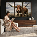 Texas Longhorn Canvas Wall Art Western Bull Desert Moody by MyGreatCanvas | Canvas Wall Art Prints | Photo Prints & Wall Decor