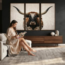 Texas Longhorn Canvas Wall Art Western Bull Desert Moody by MyGreatCanvas | Canvas Wall Art Prints | Photo Prints & Wall Decor