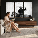 Cowboy Lasso Canvas Wall Art, Black White Western Horse by MyGreatCanvas | Canvas Wall Art Prints | Photo Prints & Wall Decor