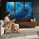 School of Fish Canvas Print | Blue Ocean Underwater Wall Art by MyGreatCanvas | Canvas Wall Art Prints | Photo Prints & Wall Decor