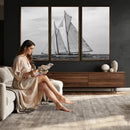 Vintage Sailboat Wall Art Canvas Print, Black and White by MyGreatCanvas | Canvas Wall Art Prints | Photo Prints & Wall Decor