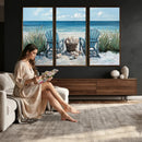 Beach Canvas Wall Art Coastal Adirondack Chairs Ocean by MyGreatCanvas | Canvas Wall Art Prints | Photo Prints & Wall Decor
