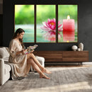 Zen Lotus Candle Canvas Wall Art Pink Spa Meditation by MyGreatCanvas | Canvas Wall Art Prints | Photo Prints & Wall Decor