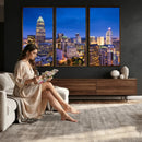 Charlotte Skyline Canvas Wall Art Print – North Carolina Cityscape Photography Print by MyGreatCanvas | Canvas Wall Art Prints | Photo Prints & Wall Decor