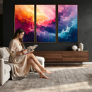 Colorful Abstract Canvas Wall Art Print, Vibrant Popup Color Art Print