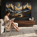 Abstract Mountain Wall Art Canvas Print Modern Landscape Painting Print