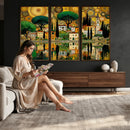 Gustav Klimt Golden Cityscape Wall Art Canvas Print,