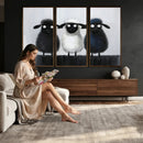 Funny Sheep Canvas Wall Art, Three Quirky Sheep Painting Print, Cute Animal Nursery Decor, Black White Navy Farmhouse Art, Kids Room Gift by MyGreatCanvas | Canvas Wall Art Prints | Photo Prints & Wall Decor