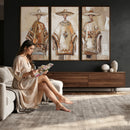 Mexican Folk Art Canvas Wall Art, Charro Poncho Sombrero Painting Print, Neutral Beige Boho Decor, Southwestern Impasto Style, Living Room Art by MyGreatCanvas | Canvas Wall Art Prints | Photo Prints & Wall Decor