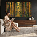 Gustav Klimt Style Forest Canvas Wall Art, Golden Forest Path Floral Art Nouveau Print, Enchanted Woodland Decor by MyGreatCanvas | Canvas Wall Art Prints | Photo Prints & Wall Decor