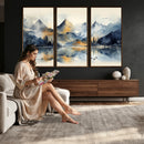 Lake Abstract Mountain Wall Art Canvas Print